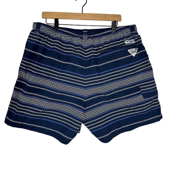 Columbia PFG Mens Blue Backcast Water Shorts Swim Trunks Size XL Fish Hooks - Picture 2 of 7